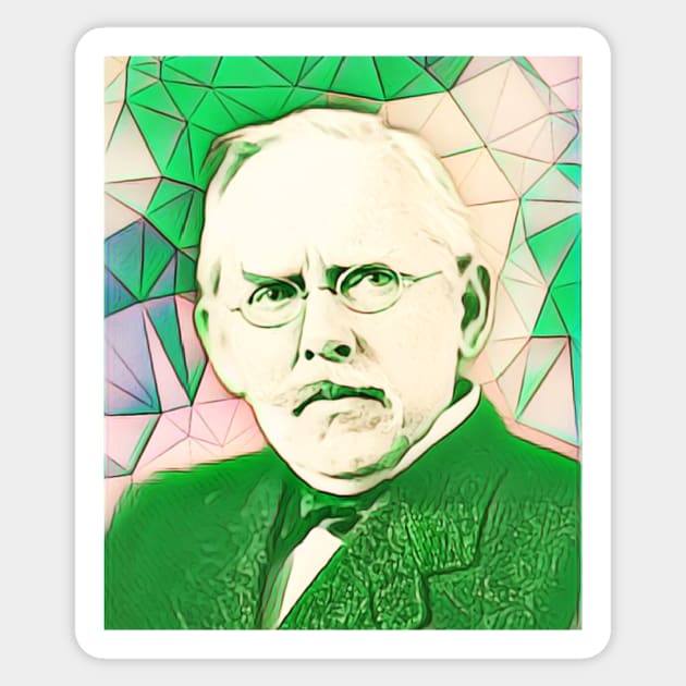 Jacob Riis Green Portrait | Jacob Riis artwork 7 Sticker by JustLit